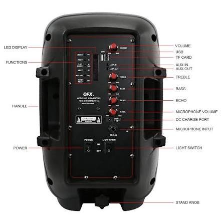 PBX-808TWS Dual 8-Inch Portable Bluetooth PA Speaker System with Stands, Wired Mics, Remotes, USB/FM/TWS/LED