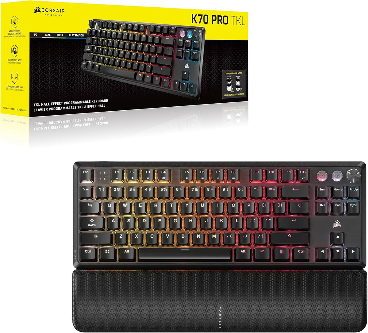 Corsair K70 PRO TKL RGB Magnetic-Mechanical Wired Gaming Keyboard – Black