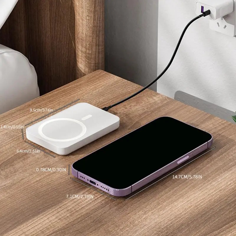 XMWUS 5000Mah Magnetic Portable Powerbank - Magsafe Case Compatible Compact Travel Charger, Wireless Charging for Iphone 12-18 Series, Cool Gift for Him (Teen Boy, Men, Adults), Gifts for Him,Techvibes