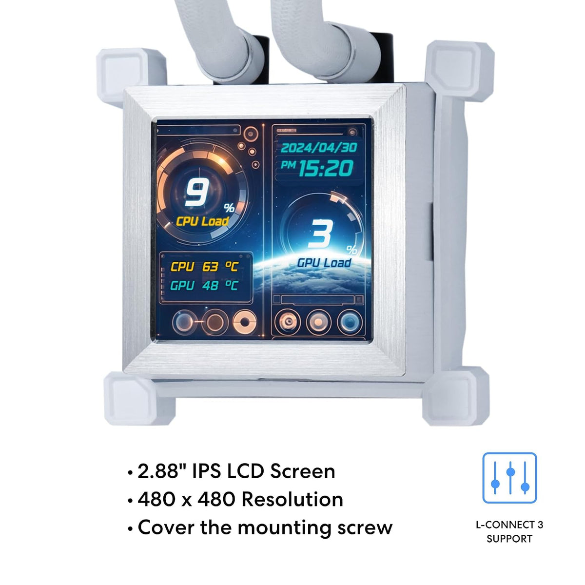 Hydroshift 360 AIO Lcd-White-Hslcd36Sw