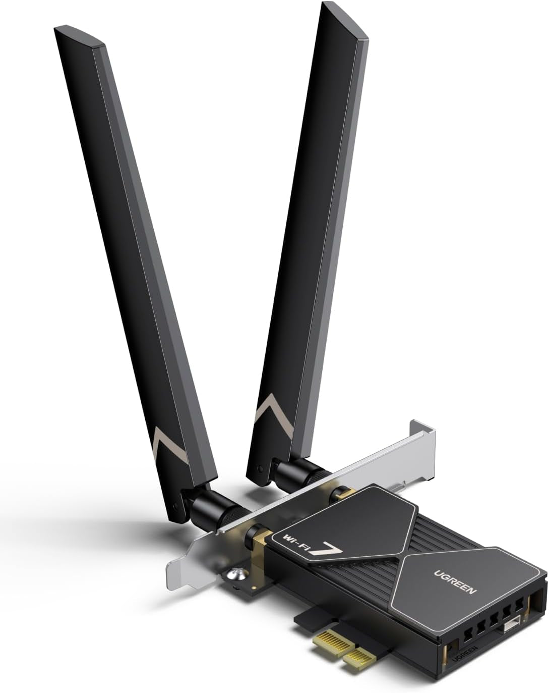 Wifi 7 BE6500 Pcie Wifi Card, Bluetooth 5.4, IEEE 802.11Ax/Be, 6G 2882Mbps/5G 2882Mbps/2.4G 688Mbps Tri Band, MLO Technology, Flexible Dual 6Dbi High Gain Antenna, WPA3, Support Windows 11 Only