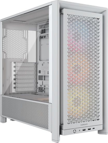 CORSAIR 4000D RS ARGB Frame Customizable Mid-Tower PC Case – White