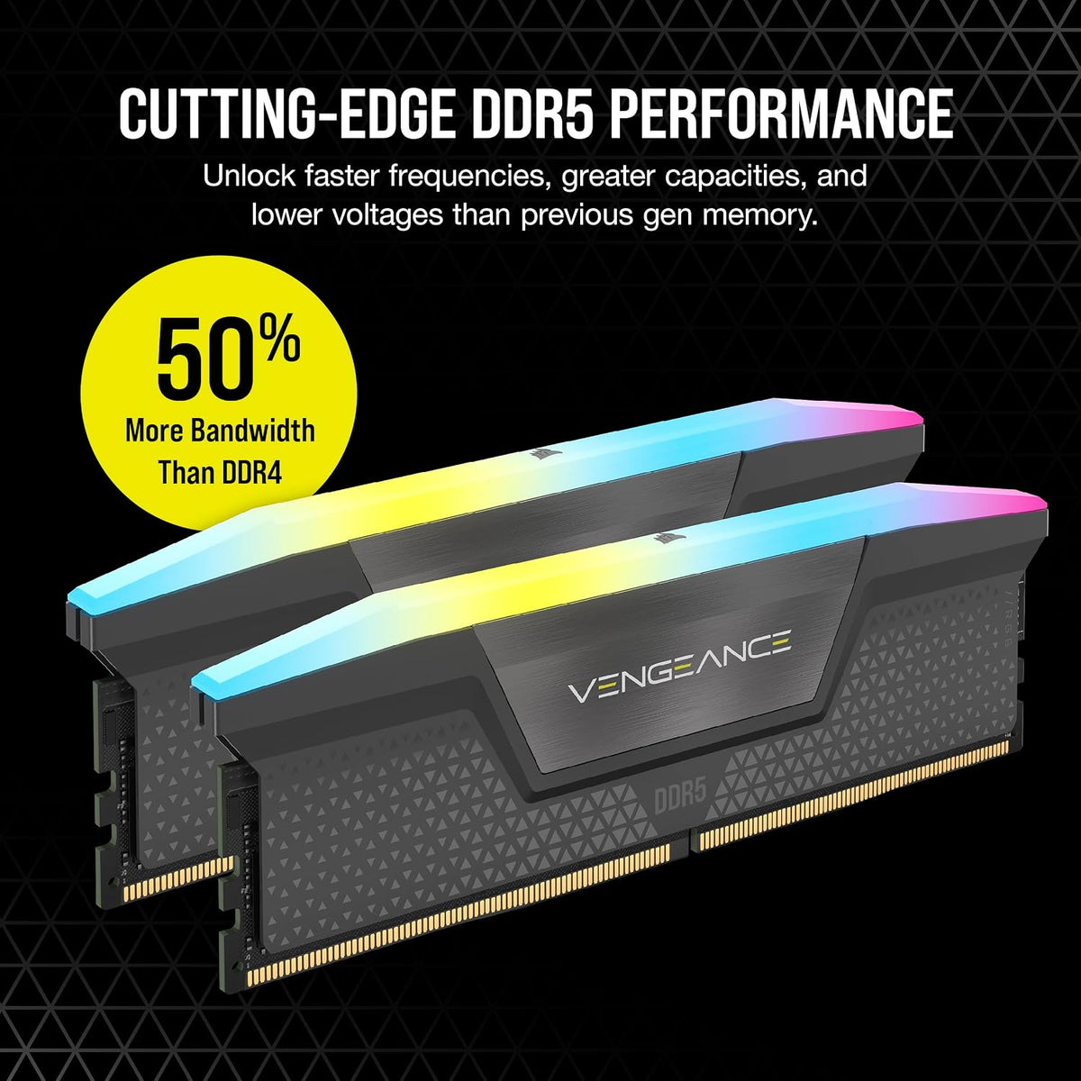 CORSAIR Vengeance RGB DDR5 32GB (2 X 16GB) up to 6000Mhz AMD Intel RAM