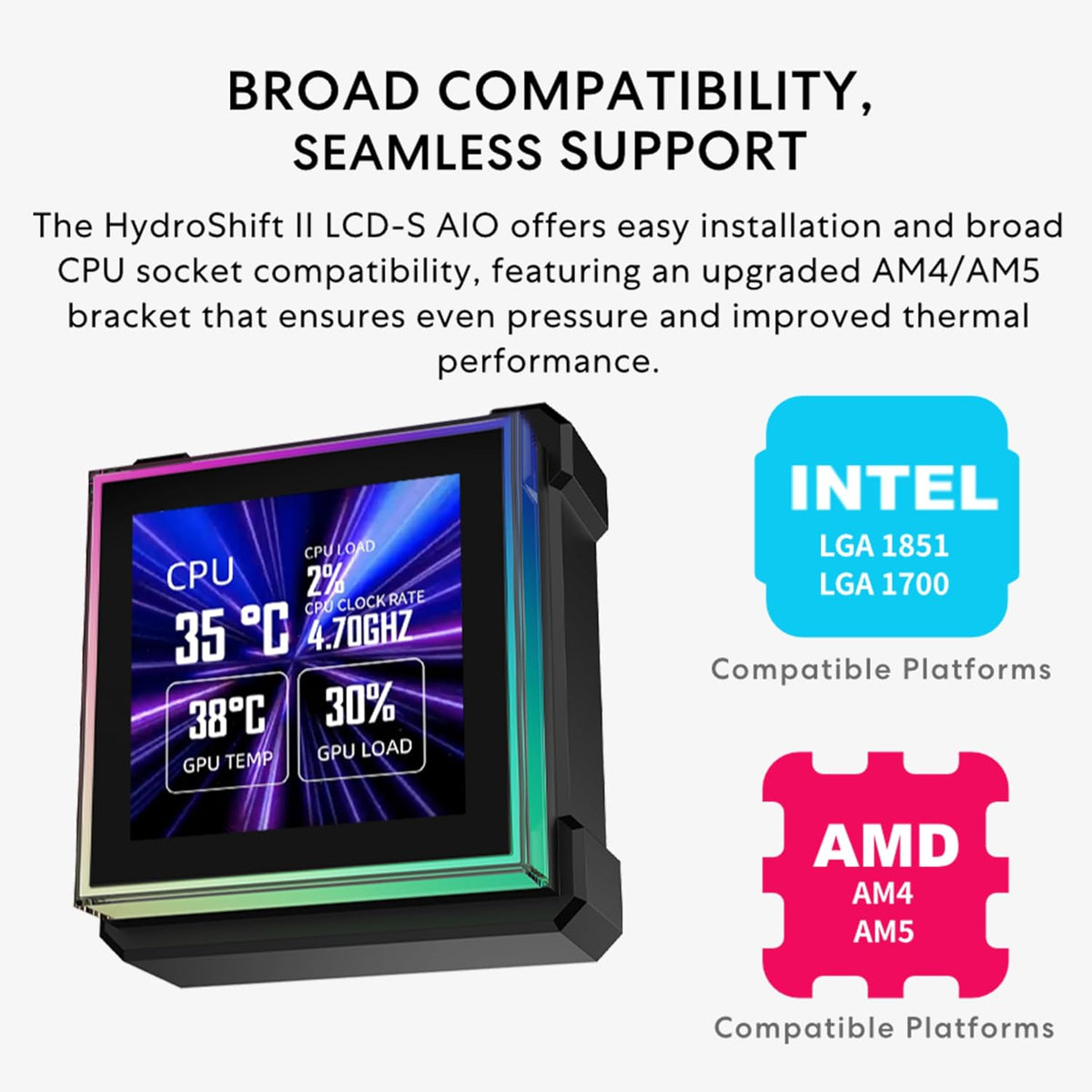 Hydroshift II LCD-S-360 Cl-Liquid CPU Cooler-Black-Hs2Lcds36Cb