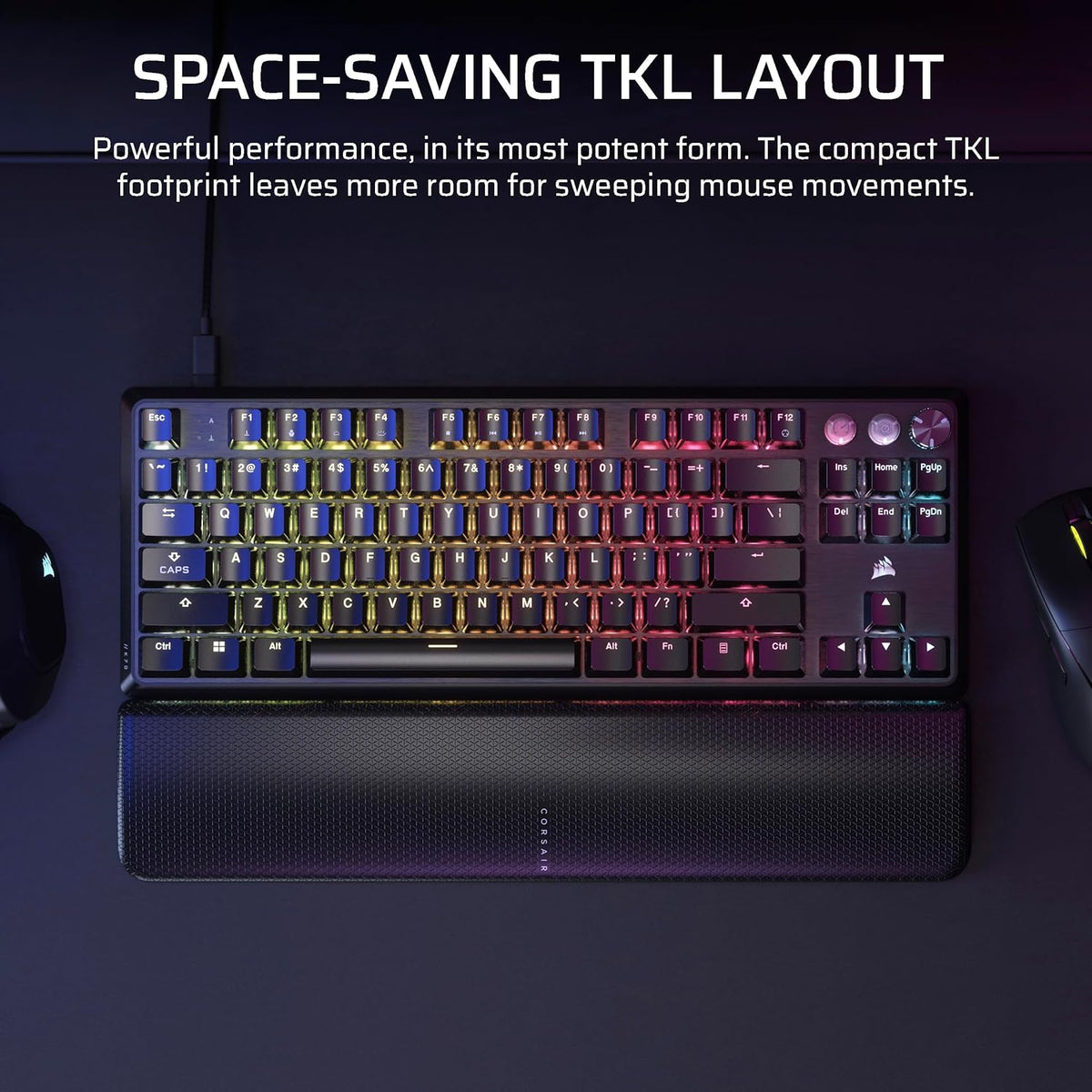Corsair K70 PRO TKL RGB Magnetic-Mechanical Wired Gaming Keyboard – Black
