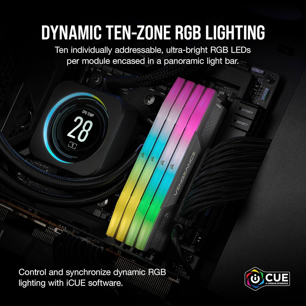 CORSAIR Vengeance RGB DDR5 32GB (2 X 16GB) up to 6000Mhz AMD Intel RAM