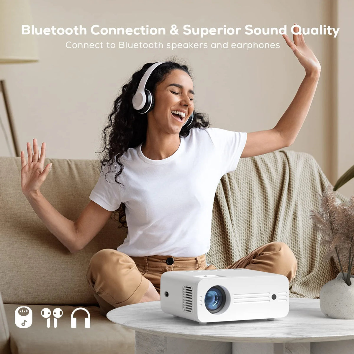 Ipl310 1080P Native Projector with 5G Wifi & Bluetooth 5.2, 9000 Lumens LED, 4K Supported, 180" Display, Portable Home Theater Projector with Carry Bag
