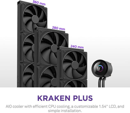 Kraken plus 240-240Mm AIO CPU Cooler, LCD - Black