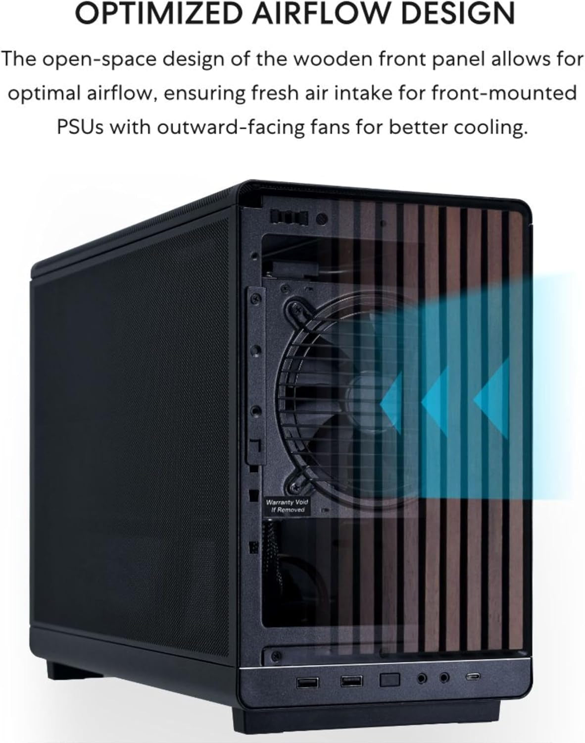 A3-Matx PC Case, 415Mm GPU, 360 AIO, Wood Black Mesh (A3X-WD)