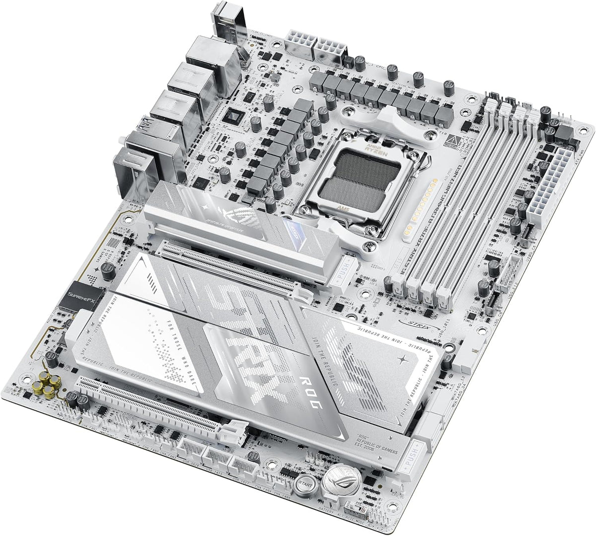 ASUS ROG Strix X870E-A Gaming WIFI7 NEO AM5 ATX Motherboard, DDR5, DIMM Fit, Wifi 7, 5Gb LAN, Pcie 5.0, 4X M.2, 2X USB4, EZ PC DIY, AIO Q-Connector