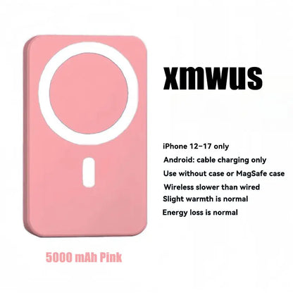 XMWUS 5000Mah Magnetic Portable Powerbank - Magsafe Case Compatible Compact Travel Charger, Wireless Charging for Iphone 12-18 Series, Cool Gift for Him (Teen Boy, Men, Adults), Gifts for Him,Techvibes
