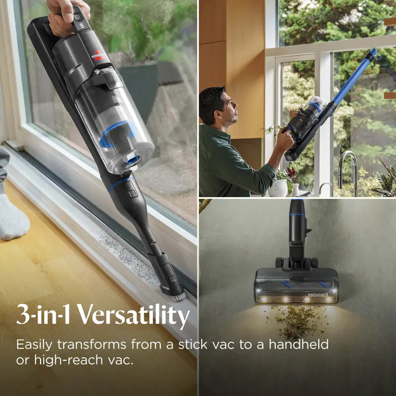 BISSELL® Powerclean® Furfinder™ Cordless Stick Vacuum with 200W Suction, Self-Standing Design, Removable Battery and Bright Headlights
