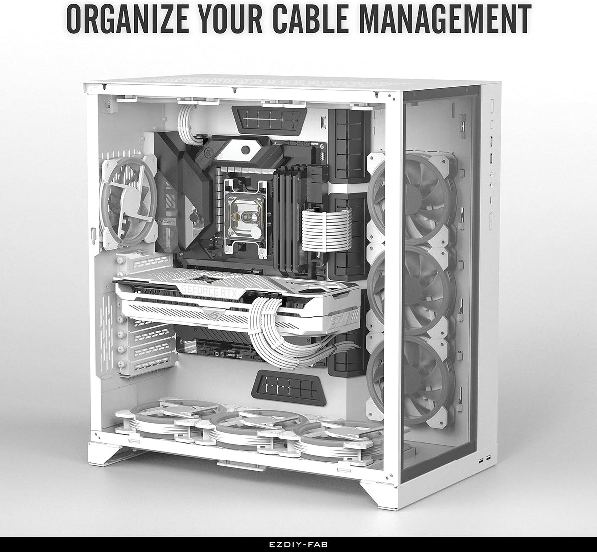 Sleeved Cable - Cable Extension for Power Supply with Extra-Sleeved 24-PIN 8-PIN 6-PIN 4+4-PIN with Combs- White