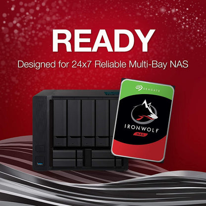 Seagate Ironwolf 16TB NAS Internal Hard Drive HDD – CMR 3.5 Inch SATA 6GB/S 7200 RPM 256MB Cache for Raid Network Attached Storage, with Rescue Service (ST16000VN001)