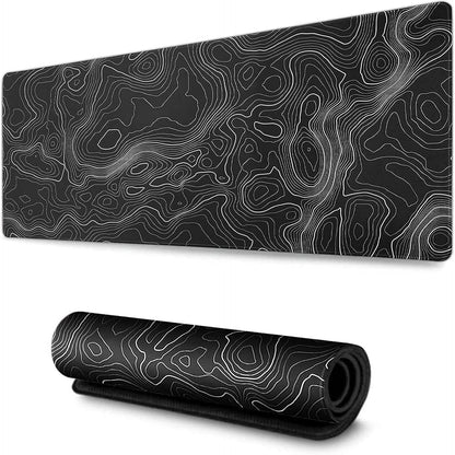 Large Mouse Pad Mat 35X17 Inch, XXXL Gaming Mouse Pad Topographic Map Lines