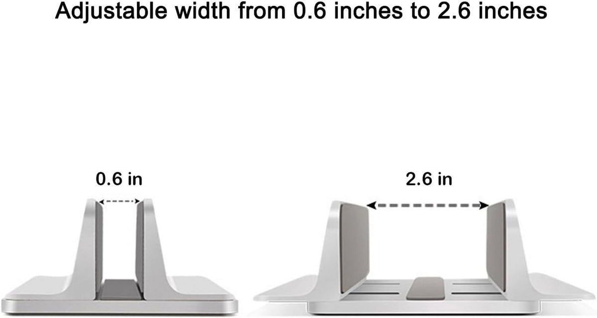 Laptop Stand, Cradle for Laptops, Adjustable Dock, Holder for Macbook Dell Hp Surface Ipad - Silver