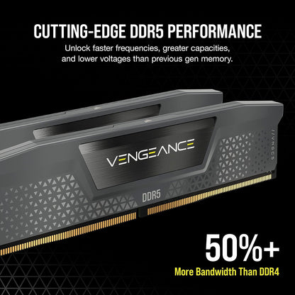 CORSAIR Vengeance DDR5 64GB (2X32Gb) DDR5 6000Mhz CL30 AMD EXPO Intel XMP Icue Compatible Computer Memory – Gray (CMK64GX5M2B6000Z30)