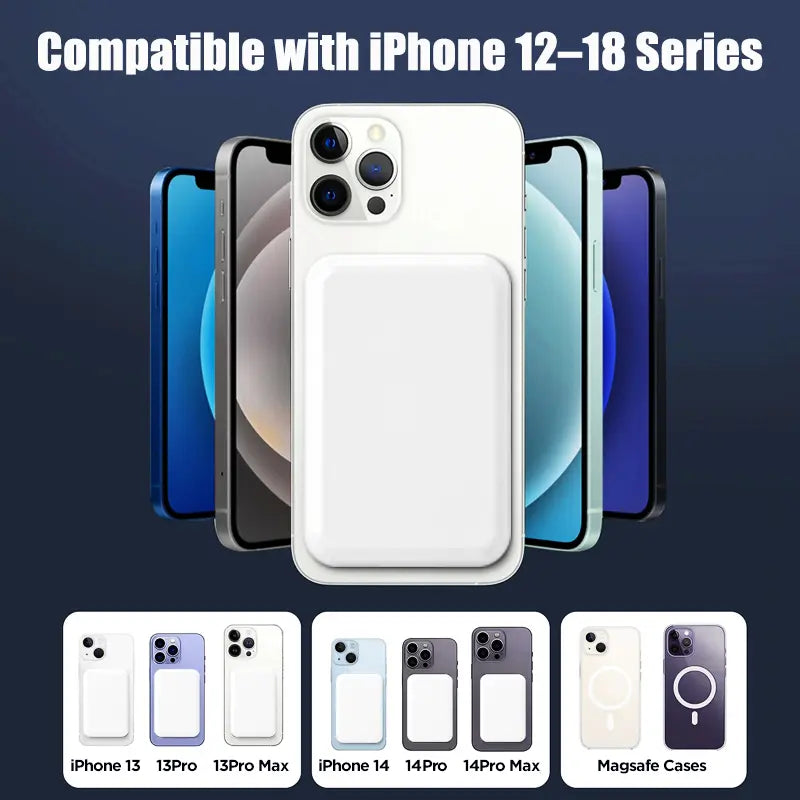 XMWUS 5000Mah Magnetic Portable Powerbank - Magsafe Case Compatible Compact Travel Charger, Wireless Charging for Iphone 12-18 Series, Cool Gift for Him (Teen Boy, Men, Adults), Gifts for Him,Techvibes