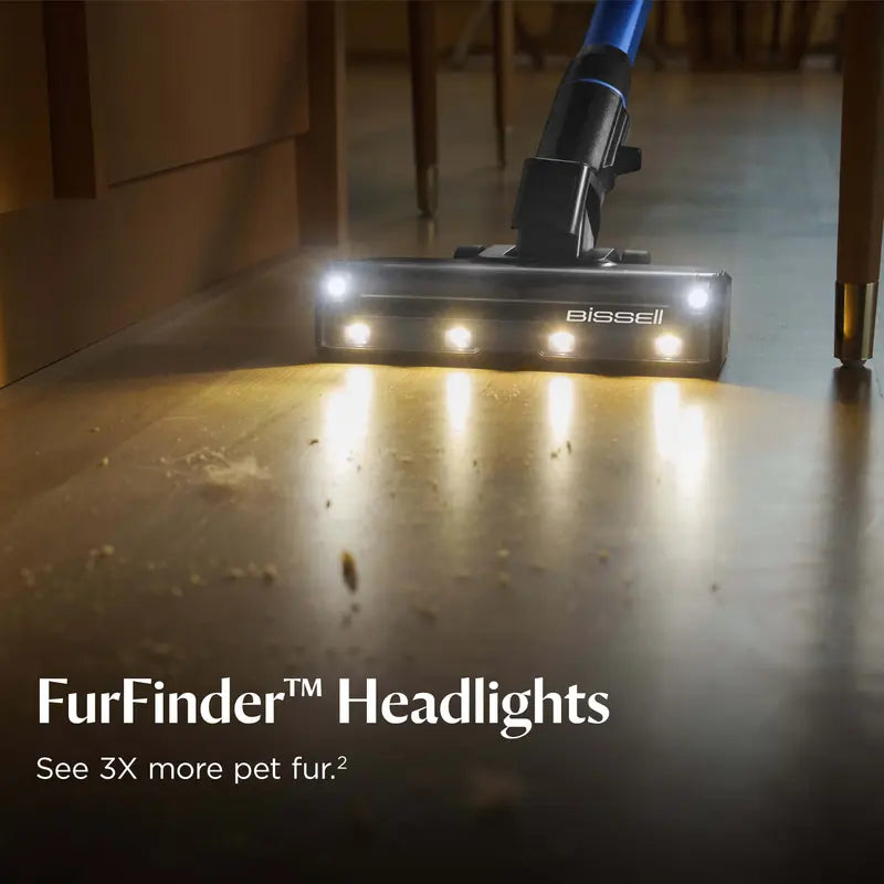 BISSELL® Powerclean® Furfinder™ Cordless Stick Vacuum with 200W Suction, Self-Standing Design, Removable Battery and Bright Headlights