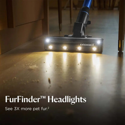 BISSELL® Powerclean® Furfinder™ Cordless Stick Vacuum with 200W Suction, Self-Standing Design, Removable Battery and Bright Headlights