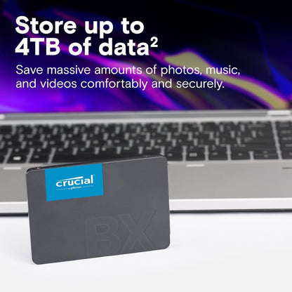 BX500 SATA SSD 2TB, 2.5 Inch Internal Hard Drive, up to 540 Mb/S, 2TB SSD Compatible with Laptop and Desktop (PC), 3D NAND, Dynamic Write Acceleration - CT2000BX500SSD101
