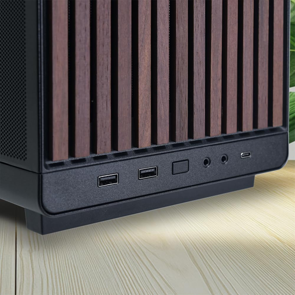 A3-Matx PC Case, 415Mm GPU, 360 AIO, Wood Black Mesh (A3X-WD)