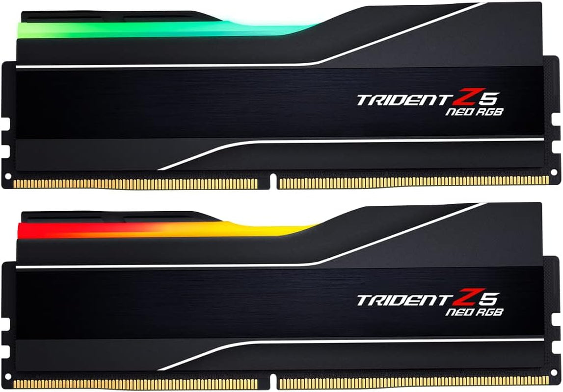 Trident Z5 Neo RGB Series DDR5 RAM (AMD EXPO) 32GB (2X16Gb) up to 6400Mt/S* CL32-39-39-102 1.40V Desktop Computer Memory U-DIMM - Matte Black (F5-6400J3239G16GX2-TZ5NR)