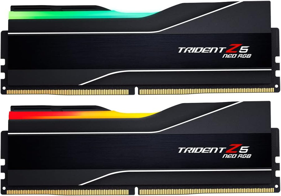 Trident Z5 Neo RGB Series DDR5 RAM (AMD EXPO) 32GB (2X16Gb) up to 6400Mt/S* CL32-39-39-102 1.40V Desktop Computer Memory U-DIMM - Matte Black (F5-6400J3239G16GX2-TZ5NR)