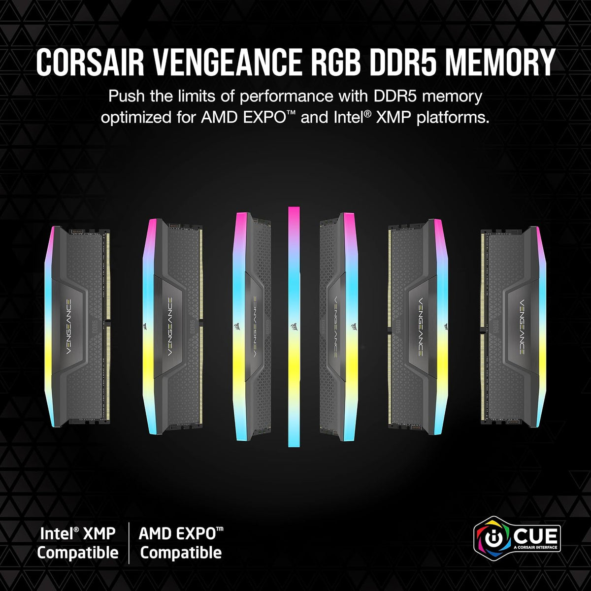 CORSAIR Vengeance RGB DDR5 32GB (2 X 16GB) up to 6000Mhz AMD Intel RAM