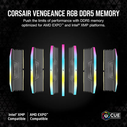 CORSAIR Vengeance RGB DDR5 32GB (2 X 16GB) up to 6000Mhz AMD Intel RAM