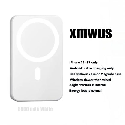 XMWUS 5000Mah Magnetic Portable Powerbank - Magsafe Case Compatible Compact Travel Charger, Wireless Charging for Iphone 12-18 Series, Cool Gift for Him (Teen Boy, Men, Adults), Gifts for Him,Techvibes