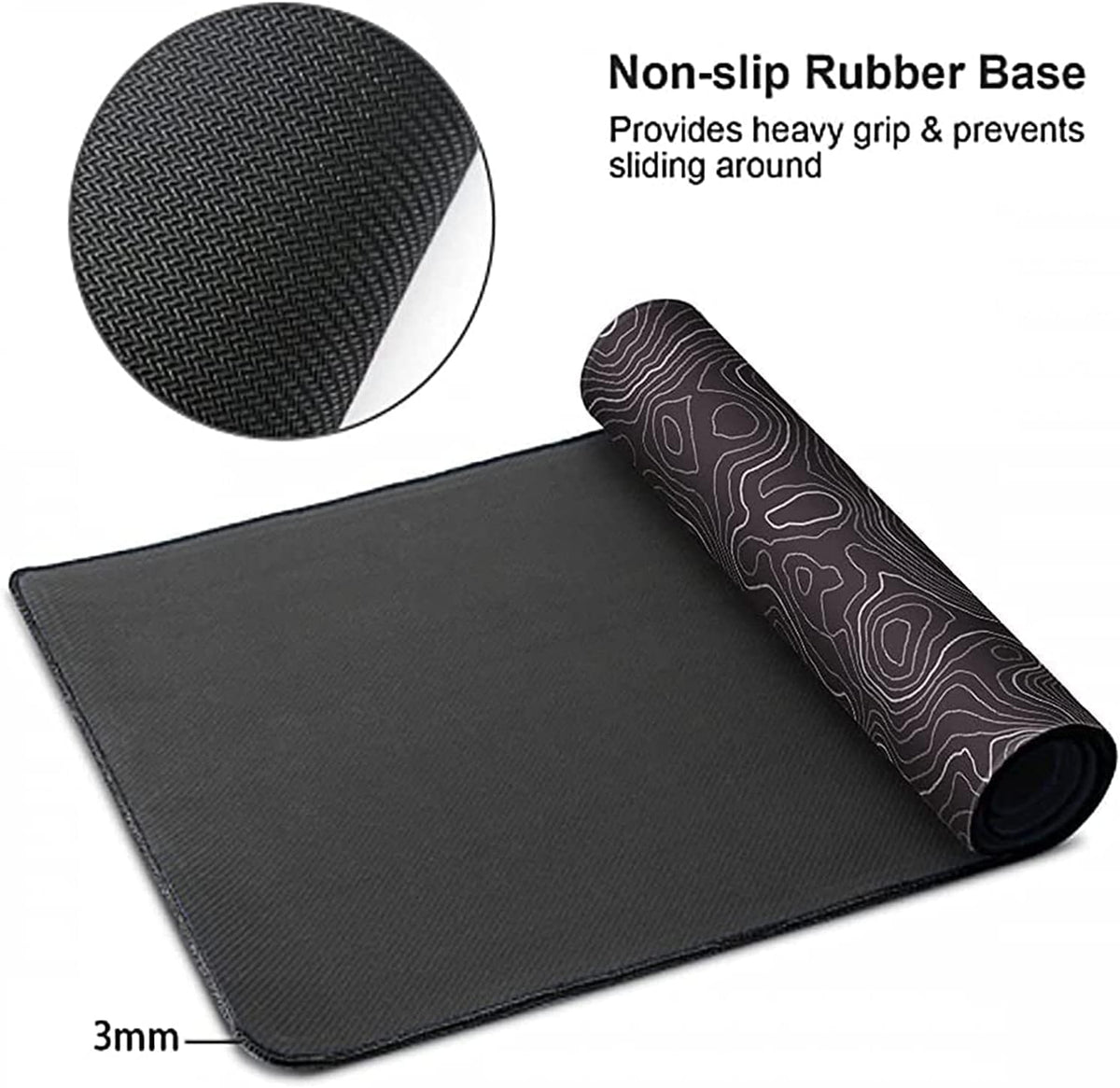 Large Mouse Pad Mat 35X17 Inch, XXXL Gaming Mouse Pad Topographic Map Lines