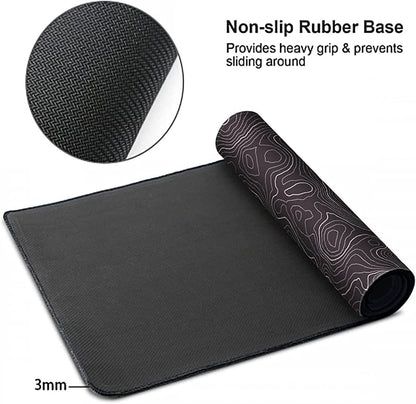 Large Mouse Pad Mat 35X17 Inch, XXXL Gaming Mouse Pad Topographic Map Lines