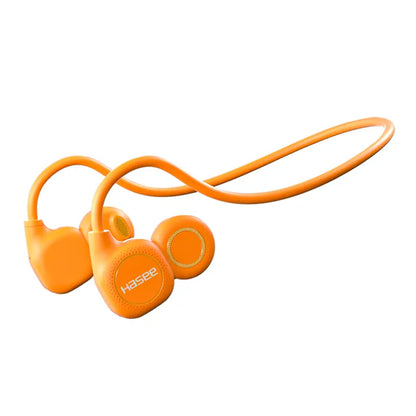 Silicone Open-Ear Neckband Wireless Headphones - Bluetooth 6.0 Air Conduction Earphones, Hand-Free Calls with ENC, LED Battery Display, Hifi Stereo High Quality Audio, Fast Charging, Stable Connection, Lightweight Secure Fit, Sweatproof for Running, Gym
