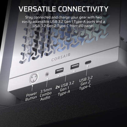 CORSAIR 4000D RS ARGB Frame Customizable Mid-Tower PC Case – White