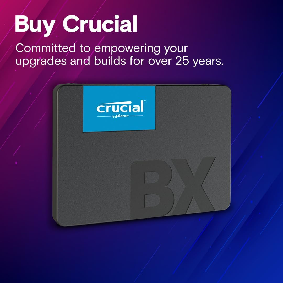BX500 SATA SSD 2TB, 2.5 Inch Internal Hard Drive, up to 540 Mb/S, 2TB SSD Compatible with Laptop and Desktop (PC), 3D NAND, Dynamic Write Acceleration - CT2000BX500SSD101