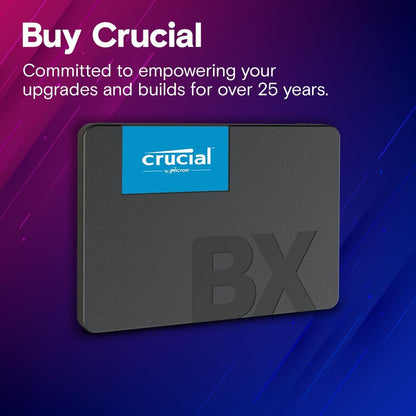 BX500 SATA SSD 2TB, 2.5 Inch Internal Hard Drive, up to 540 Mb/S, 2TB SSD Compatible with Laptop and Desktop (PC), 3D NAND, Dynamic Write Acceleration - CT2000BX500SSD101