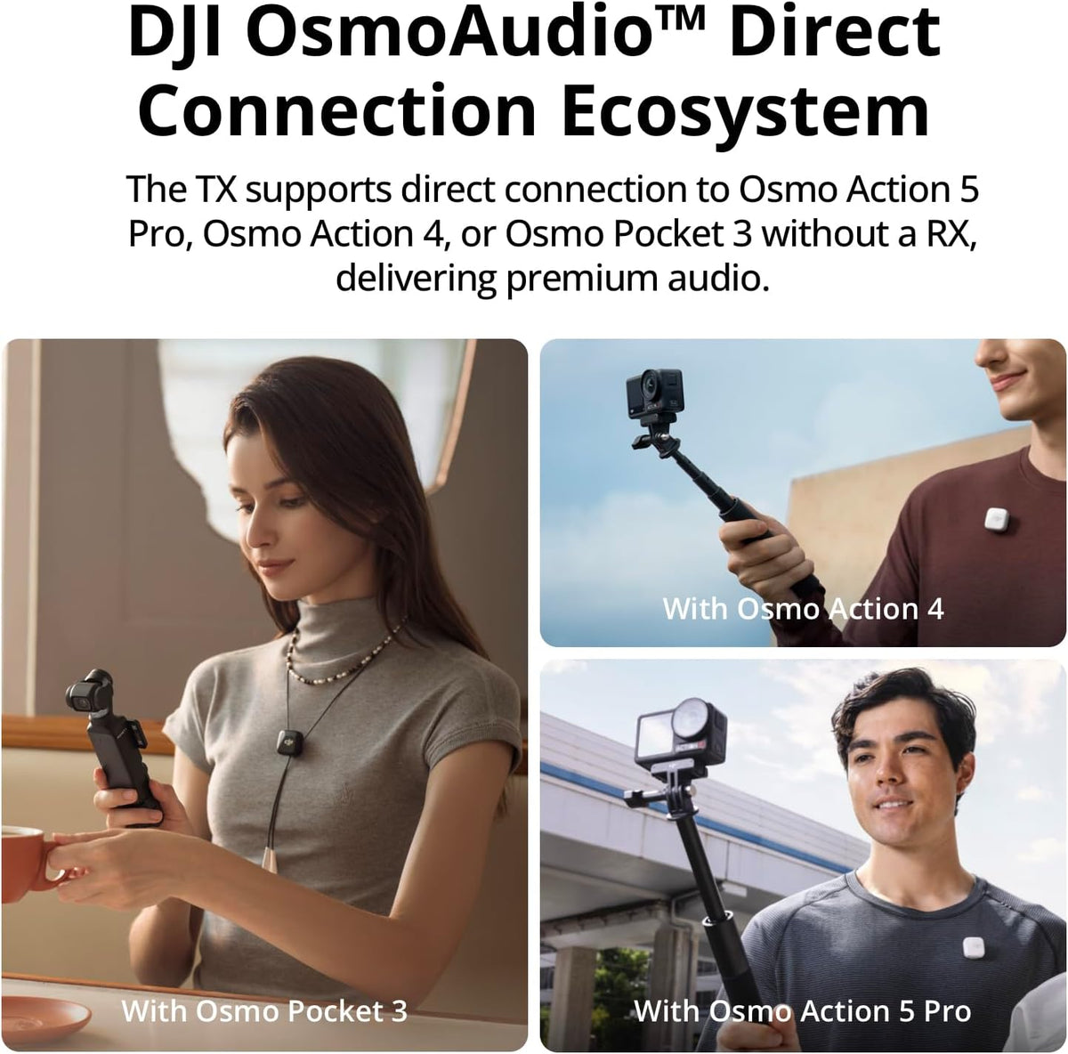 DJI Mic Mini (1 TX + 1 RX), Ultralight, Detail-Rich Audio
