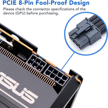 Sleeved Cable - Cable Extension for Power Supply with Extra-Sleeved 24-PIN 8-PIN 6-PIN 4+4-PIN with Combs- White