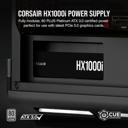 CORSAIR Hx1000I ATX 3.1 Pcie 5.1 1000W Power Supply – Black