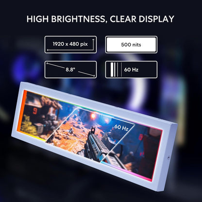 SM088X 8.8" Universal LCD Screen with ARGB Frame, White (US88 V1)