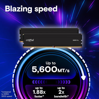 Pro 128GB Kit (2X64Gb) DDR5 RAM, 5600Mhz (Or 5200Mhz or 4800Mhz) Desktop Gaming Memory UDIMM, Compatible with Latest Intel & AMD CPU CP2K64G56C46U5