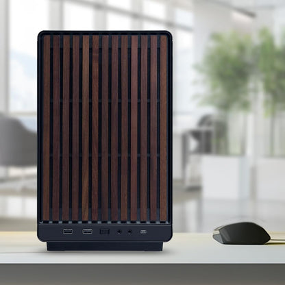 A3-Matx PC Case, 415Mm GPU, 360 AIO, Wood Black Mesh (A3X-WD)