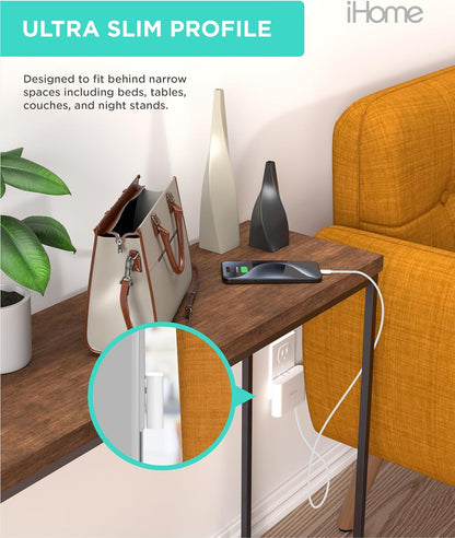 Slim 4-Port USB Wall Charger Flat Multiport Travel Plug Adapter