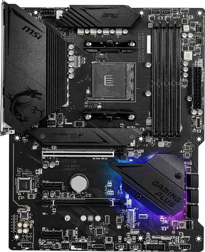 MSI MPG B550 Gaming plus Gaming Motherboard (AMD Ryzen 5000, AM4, DDR4, Pcie 4.0, SATA 6Gb/S, M.2, USB 3.2 Gen 2, HDMI/DP, ATX)