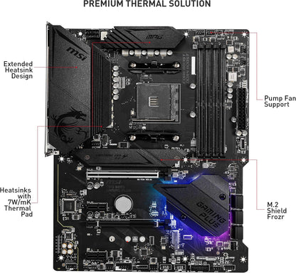 MSI MPG B550 Gaming plus Gaming Motherboard (AMD Ryzen 5000, AM4, DDR4, Pcie 4.0, SATA 6Gb/S, M.2, USB 3.2 Gen 2, HDMI/DP, ATX)