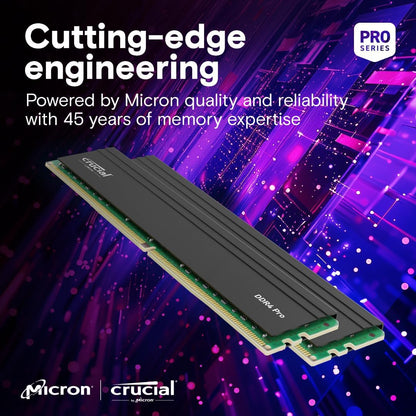 Pro 32GB DDR4 RAM Kit (2X16Gb), High-Performance 3200Mhz (Or 3000Mhz or 2666Mhz) Desktop Memory UDIMM 288-Pin, Compatible with Intel and AMD Ryzen - CP2K16G4DFRA32A