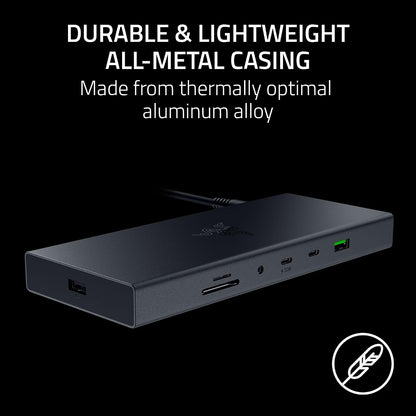 Razer USB 4 Dock, 14 Ports, Windows & Mac Compatible, Black