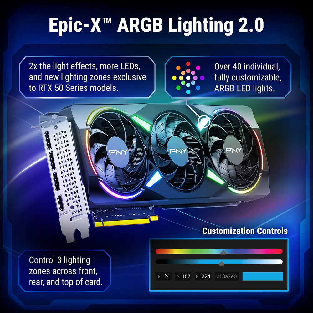 Geforce RTX™ 5070 EPIC-X ARGB™ Overclocked Triple Fan GPU DLSS4