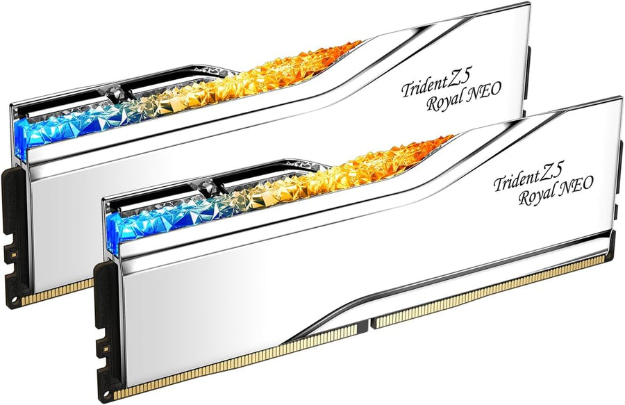 Trident Z5 Royal Neo Series DDR5 RAM (AMD EXPO) 32GB (2X16Gb) up to 6400Mt/S* CL30-39-39-102 1.40V Desktop Computer Memory U-DIMM - Silver (F5-6400J3039G16GX2-TR5NS)